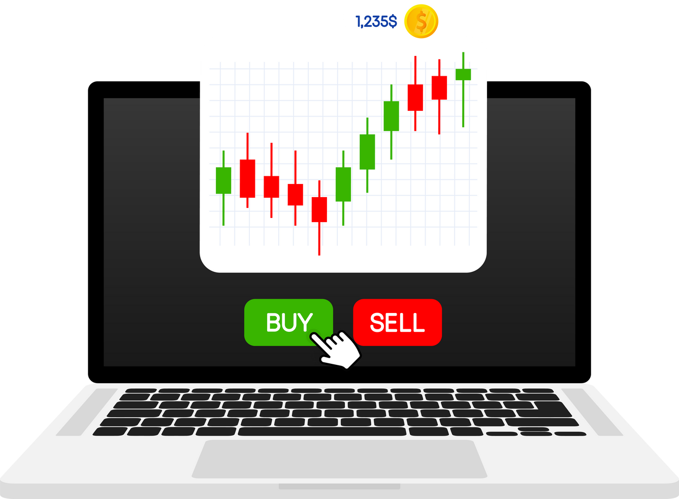 online trading. Technical analysis candlestick chart.  excha